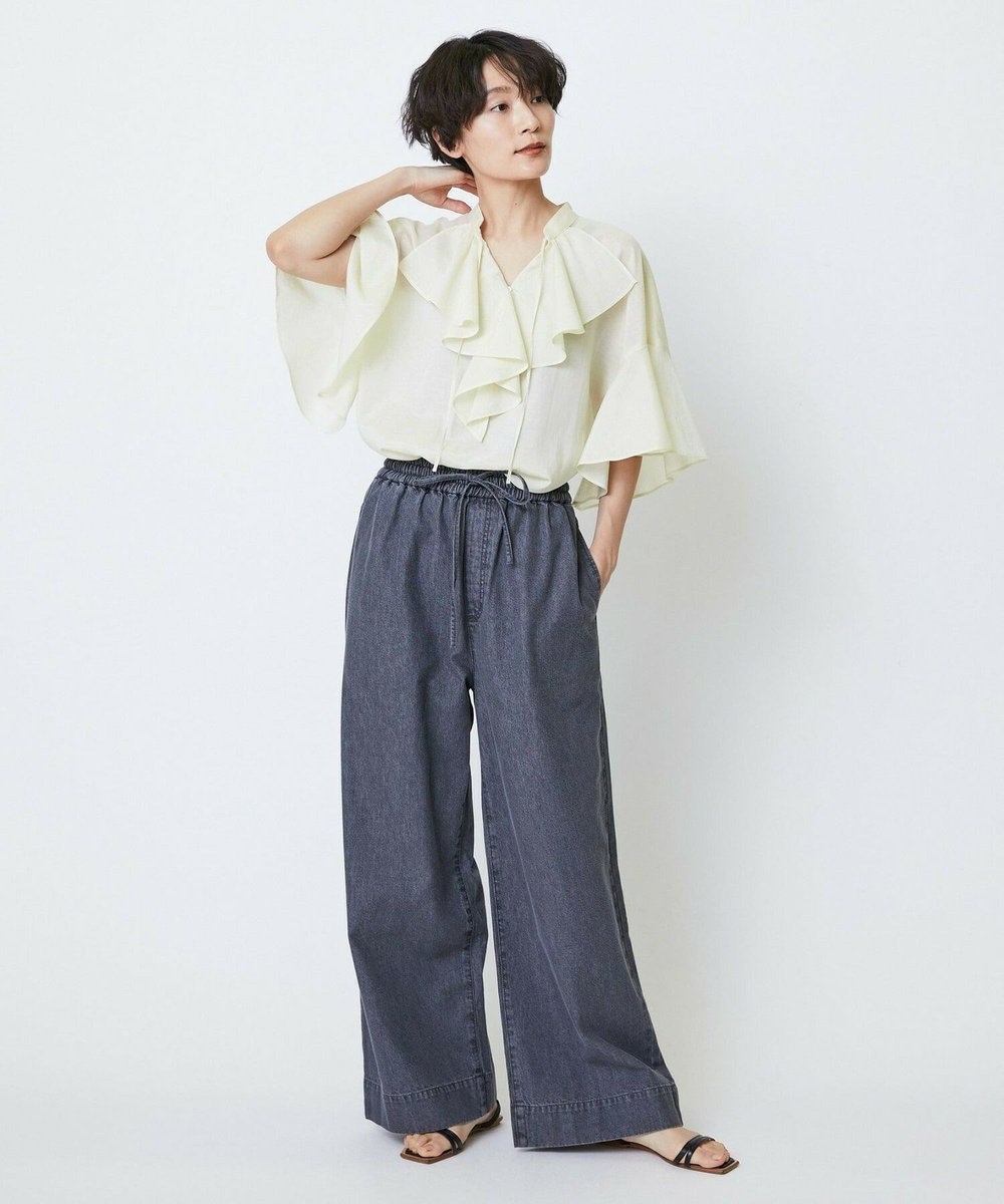 feerique feerique シルキーローンフリルブラウス キナリ