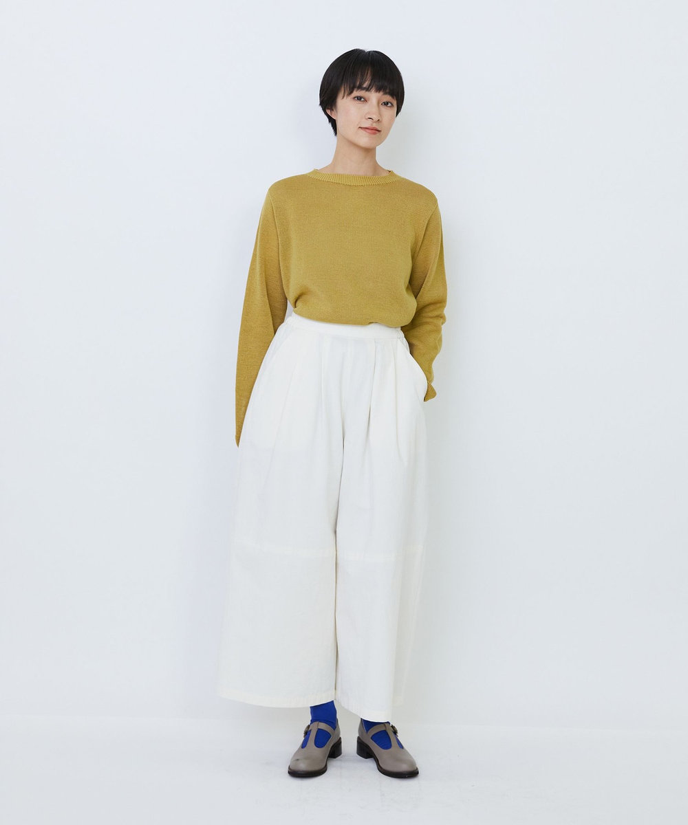 LOISIR コットンツイルボトルシルエットパンツ キナリ