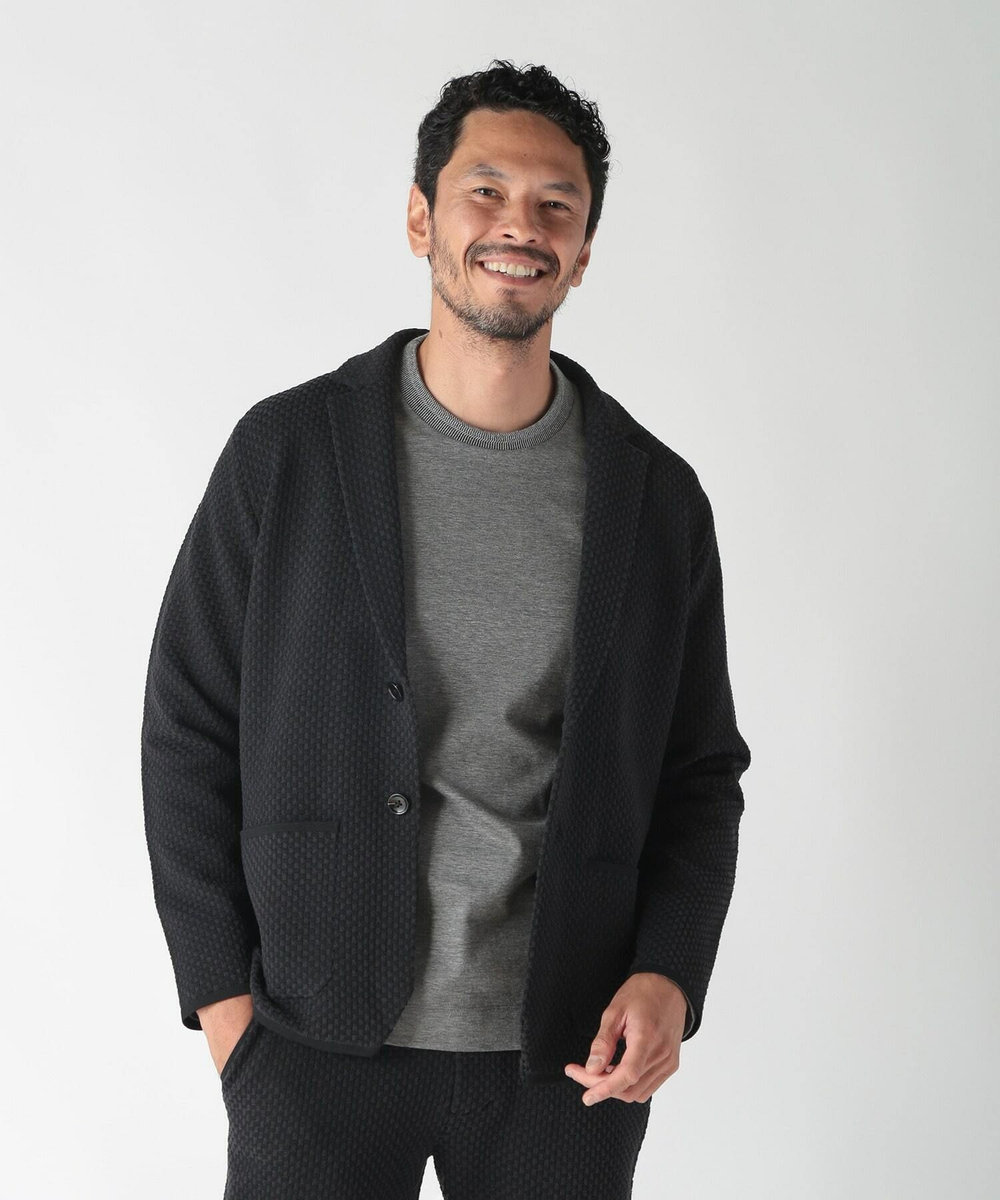 MEN'S BIGI 【ACTIVE TAILOR】モール混ニットジャケット ブラック
