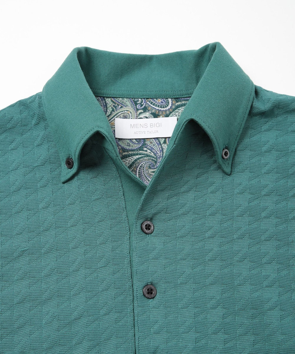 MEN'S BIGI 【ACTIVE TAILOR】リンクスジャカードポロシャツ グリーン