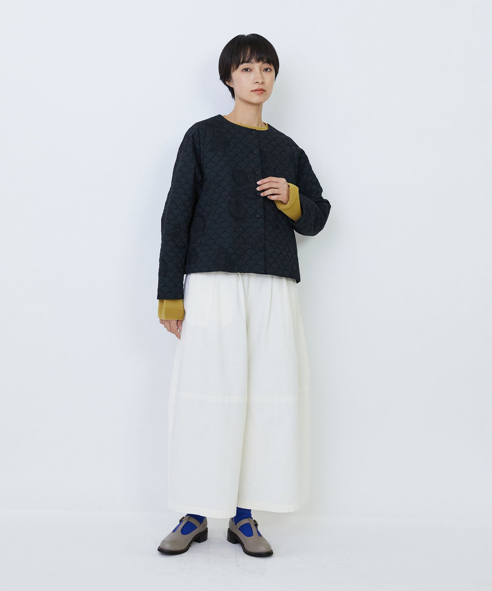 LOISIR コットンツイルボトルシルエットパンツ キナリ