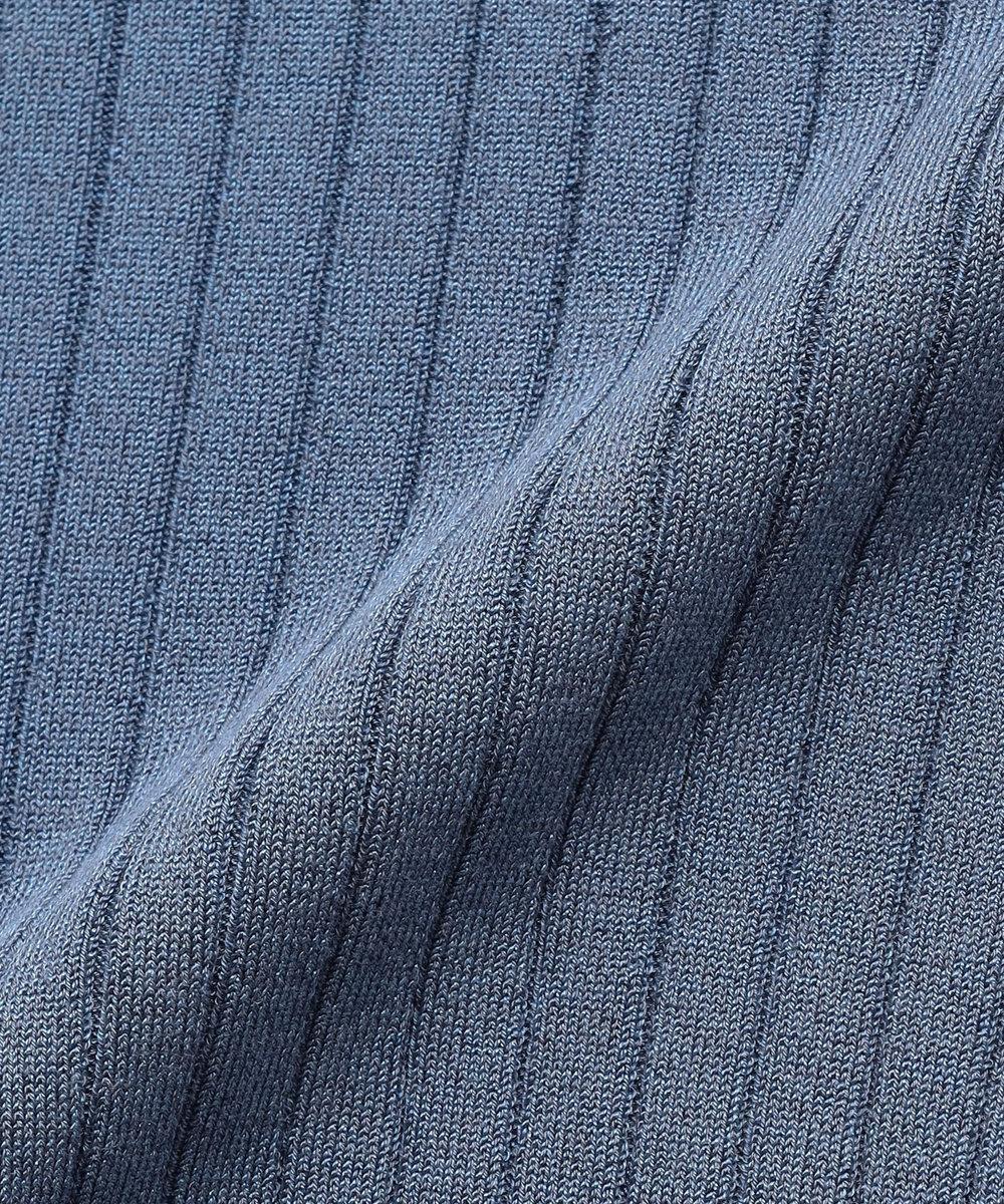 endalence ワイドリブニットポロ ネイビー