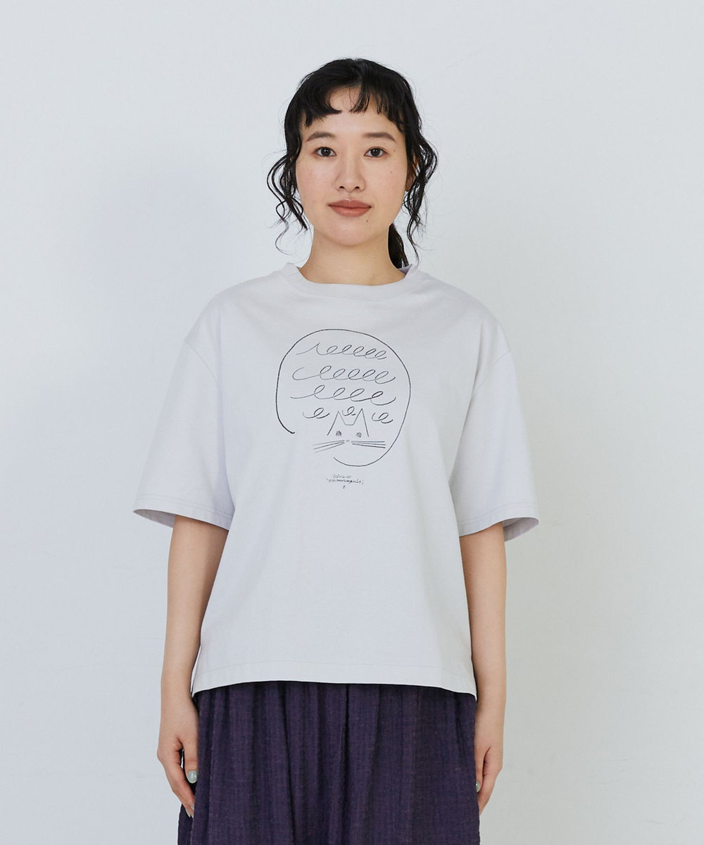 congés payés ADIEU TRISTESSE ichiro yamaguchi. 半袖Ｔシャツ ブル－グレ－