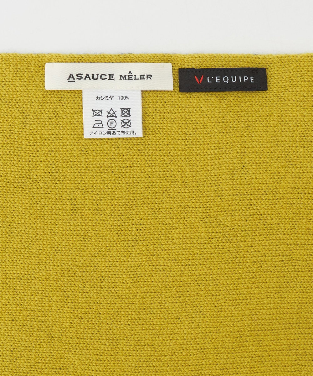 L'EQUIPE 《別注》ASAUCE  MELERカシミヤトライアングルストール イエロー