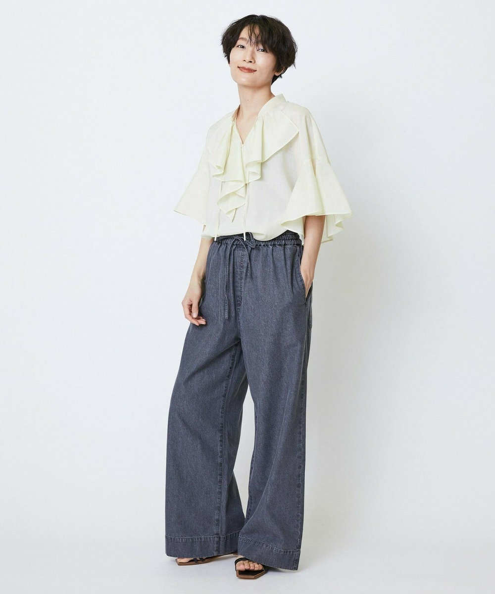 feerique feerique シルキーローンフリルブラウス キナリ