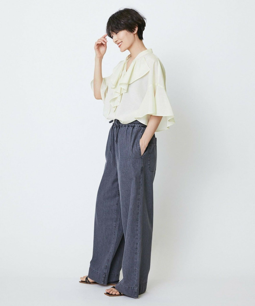 feerique feerique シルキーローンフリルブラウス キナリ