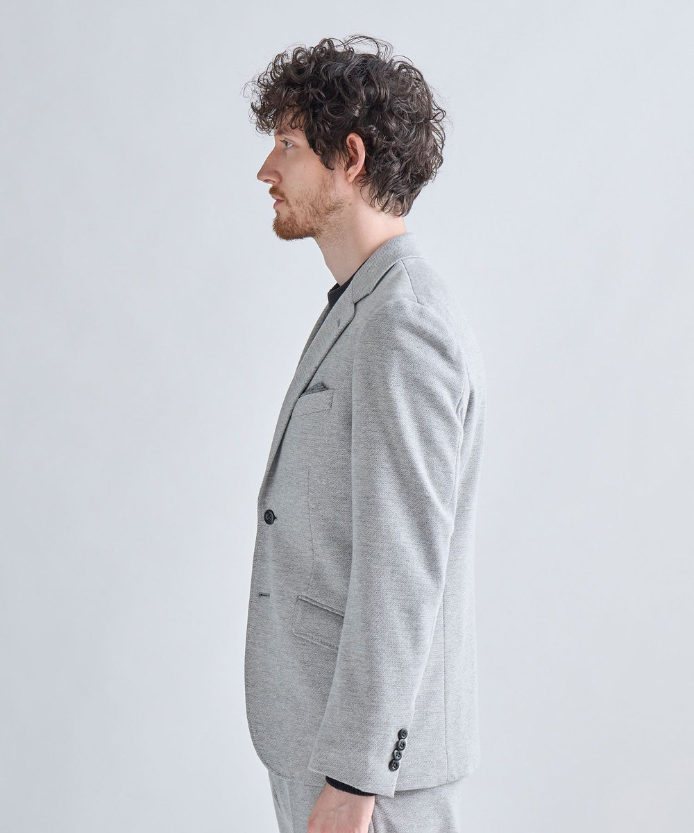 MEN'S BIGI ウール混ツイルジャージジャケット ライトグレー