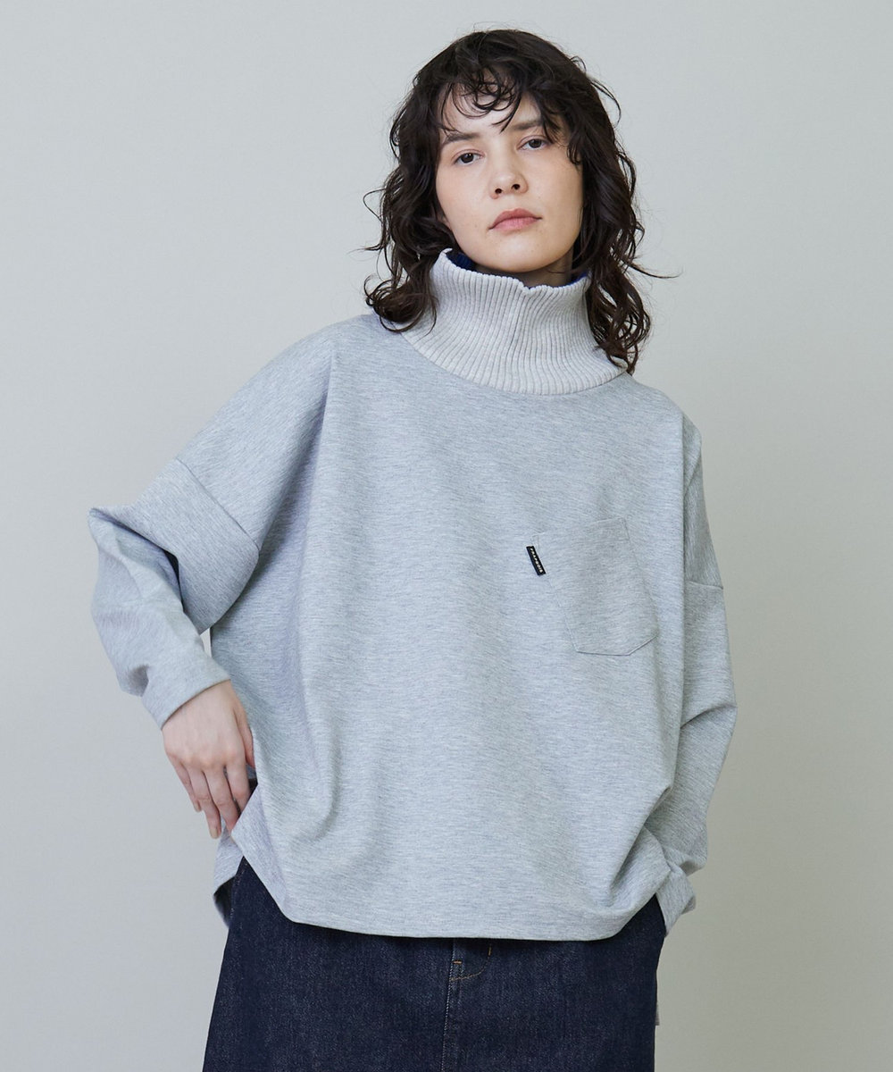 FRAPBOIS ロールネック カットソー グレー