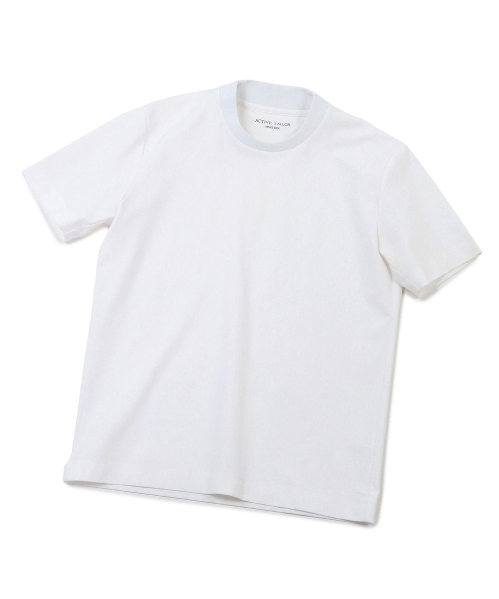 MEN'S BIGI 【ACTIVE TAILOR】シルケットスムースクルーネックTシャツ ホワイト