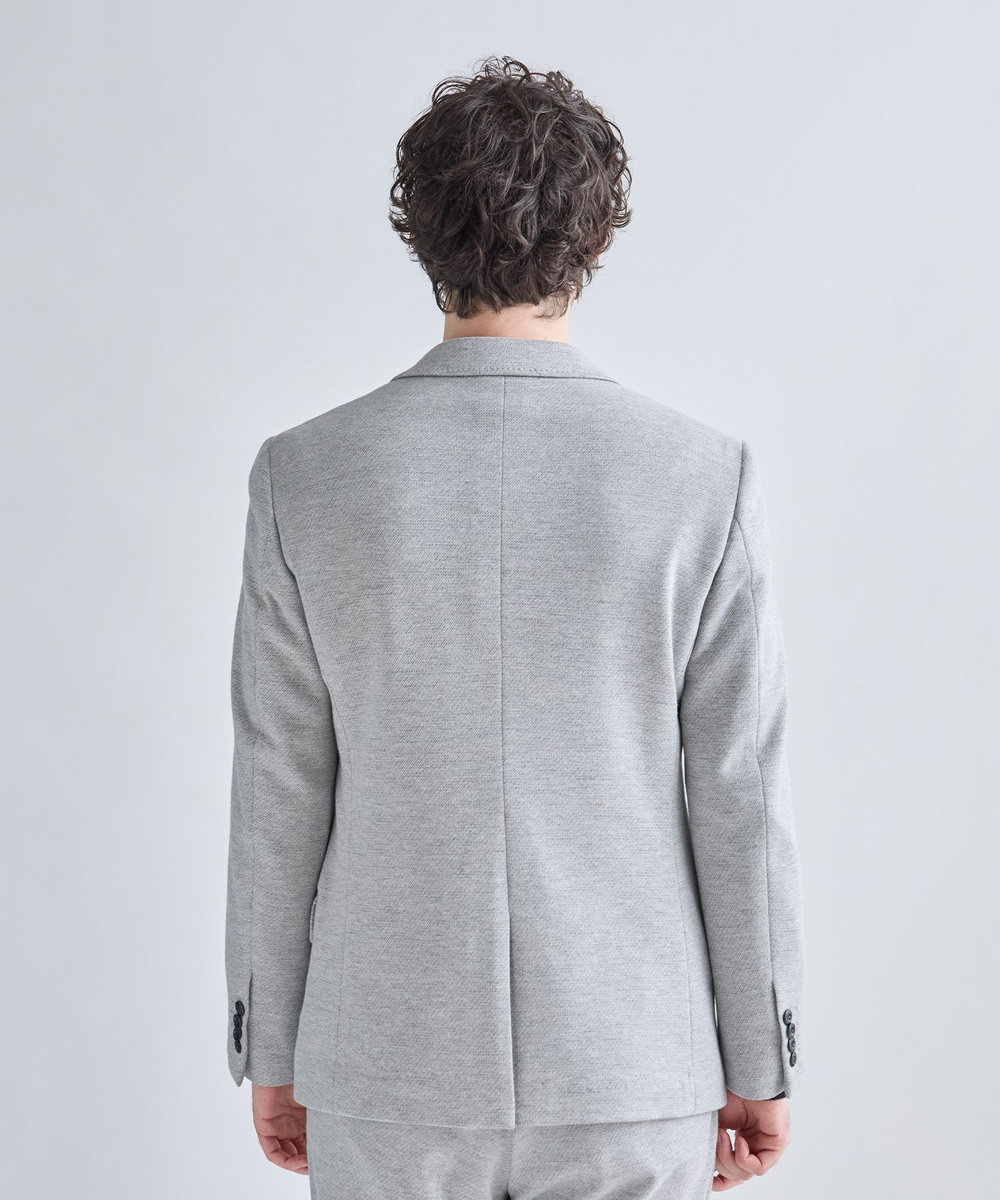 MEN'S BIGI ウール混ツイルジャージジャケット ライトグレー