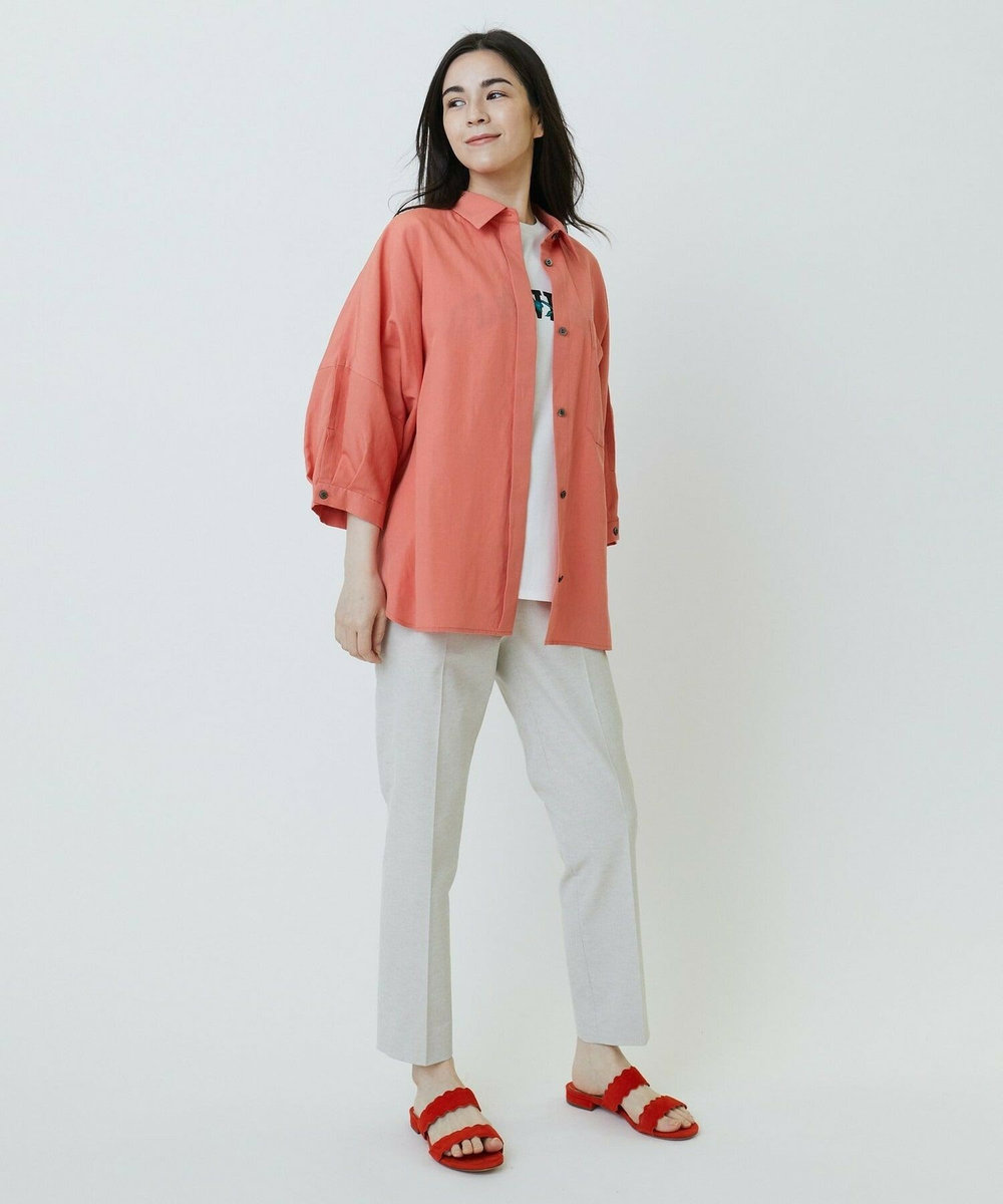 MOGA ナチュラルタンブラーボリュームシャツ サーモンピンク