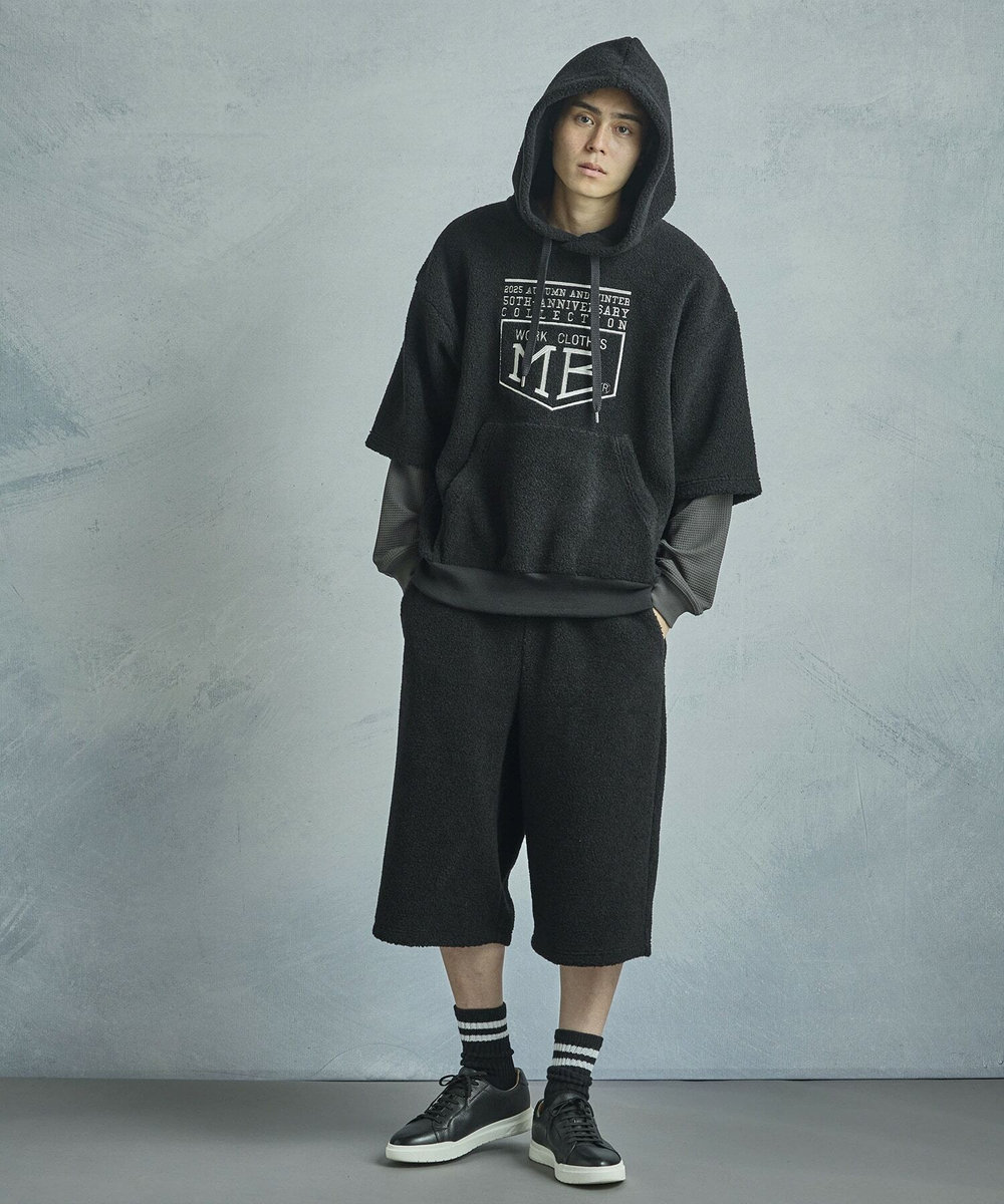 MEN'S BIGI 【50th Anniv . 菊池武夫】WOOL BOA SHORT PANTS ブラック