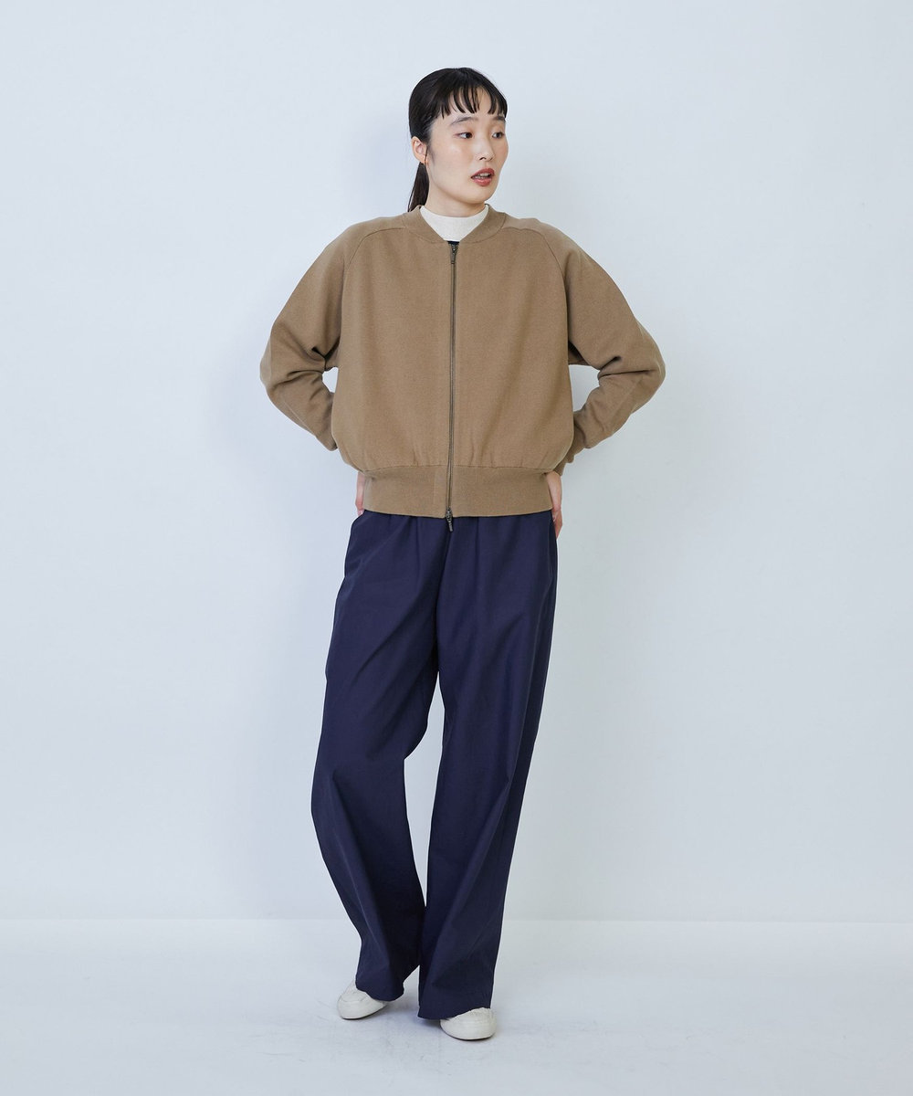 LOISIR コットンタイプライターワイドパンツ ネイビー