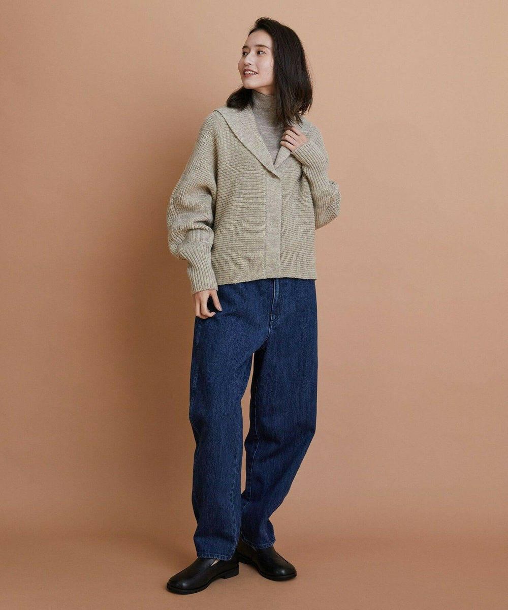 L'EQUIPE GREEN ウール梳毛ハイネックニット ベージュ