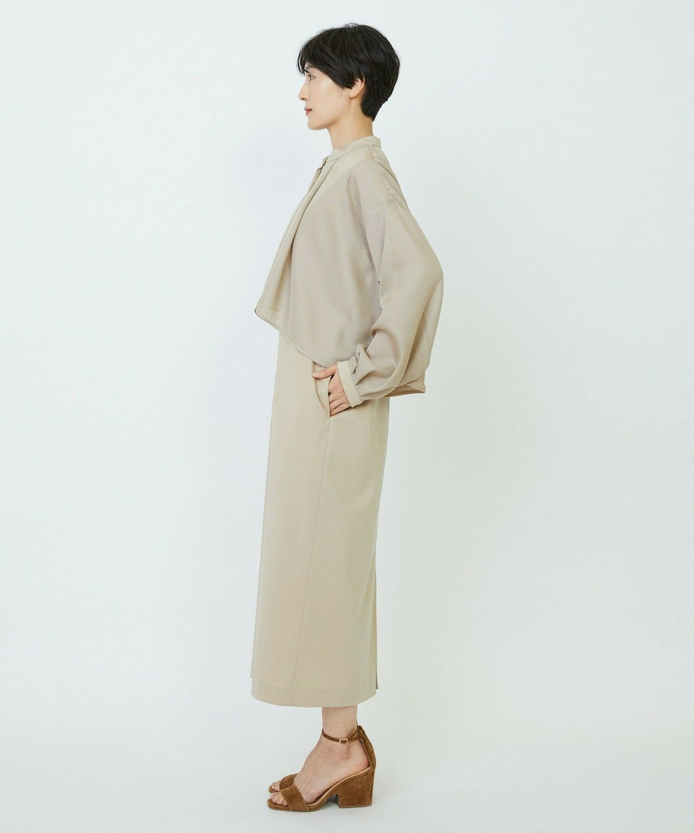 feerique feerique メッシュ×ジャージドッキングワンピース ベージュ