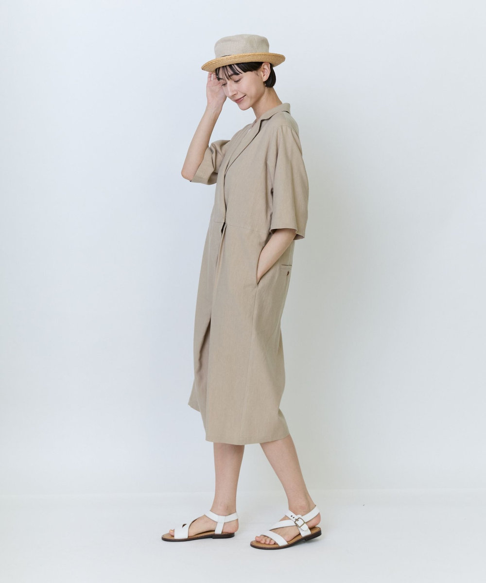 LOISIR テンセルコットンリネンオールインワン ベージュ