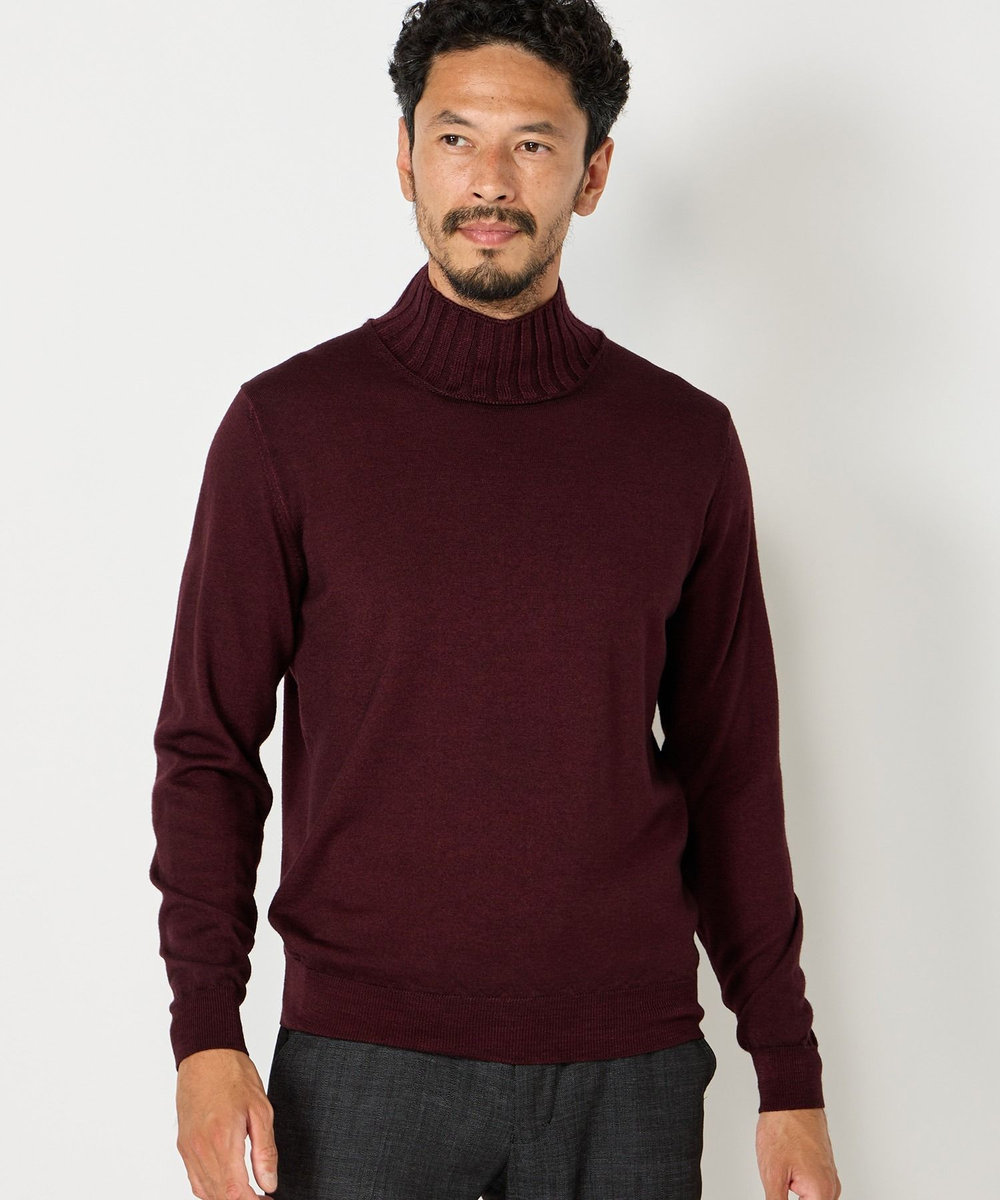 MEN'S BIGI 【FILIPPO DE LAURENTIIS】12G天竺ハイゲージニット ボルドー