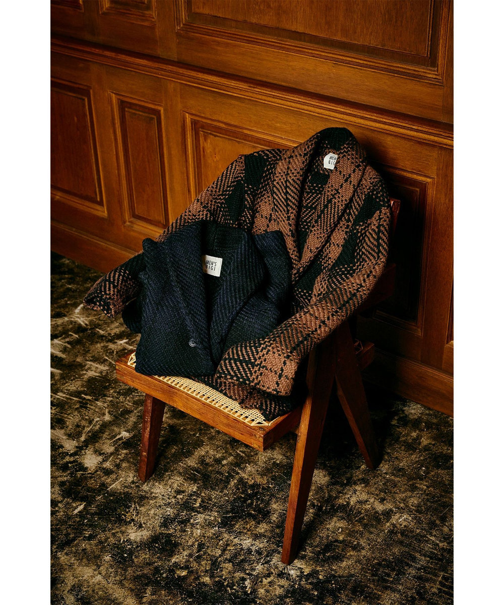 MEN'S BIGI 《別注》John Branigan ショールカラーニットジャケット ブラック系その他