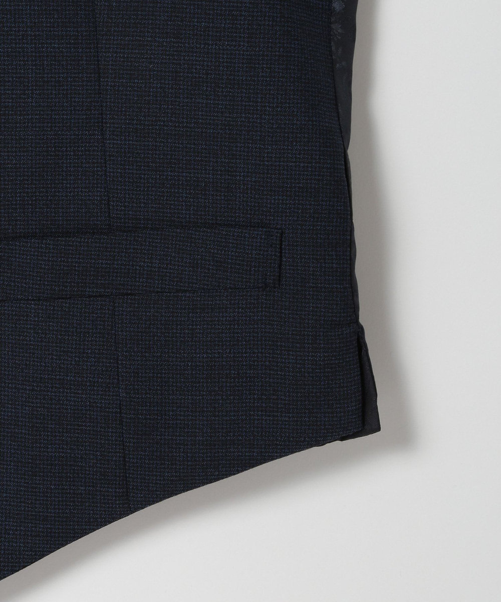 MEN'S BIGI ウールメランジ千鳥格子ベスト＜セットアップ＞ ネイビー