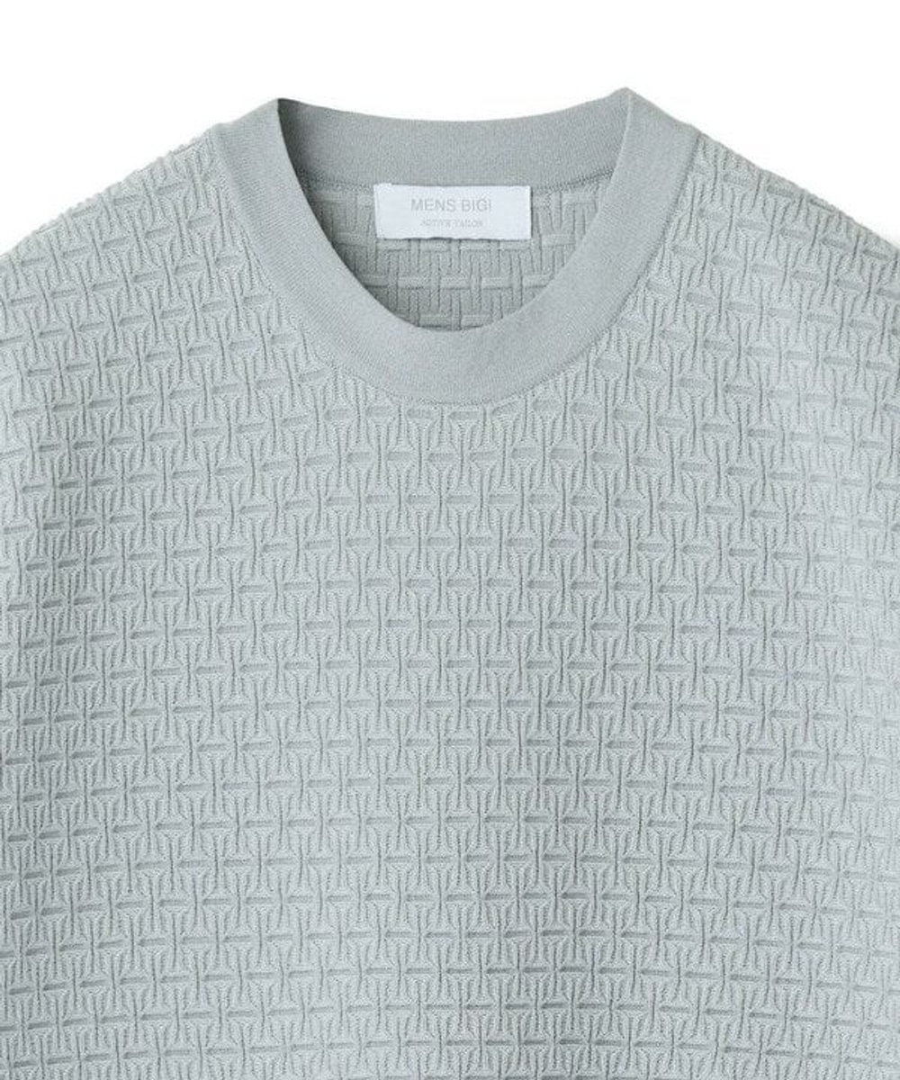 MEN'S BIGI ブリスターニットジャカード スタンドジャケット グレー系その他