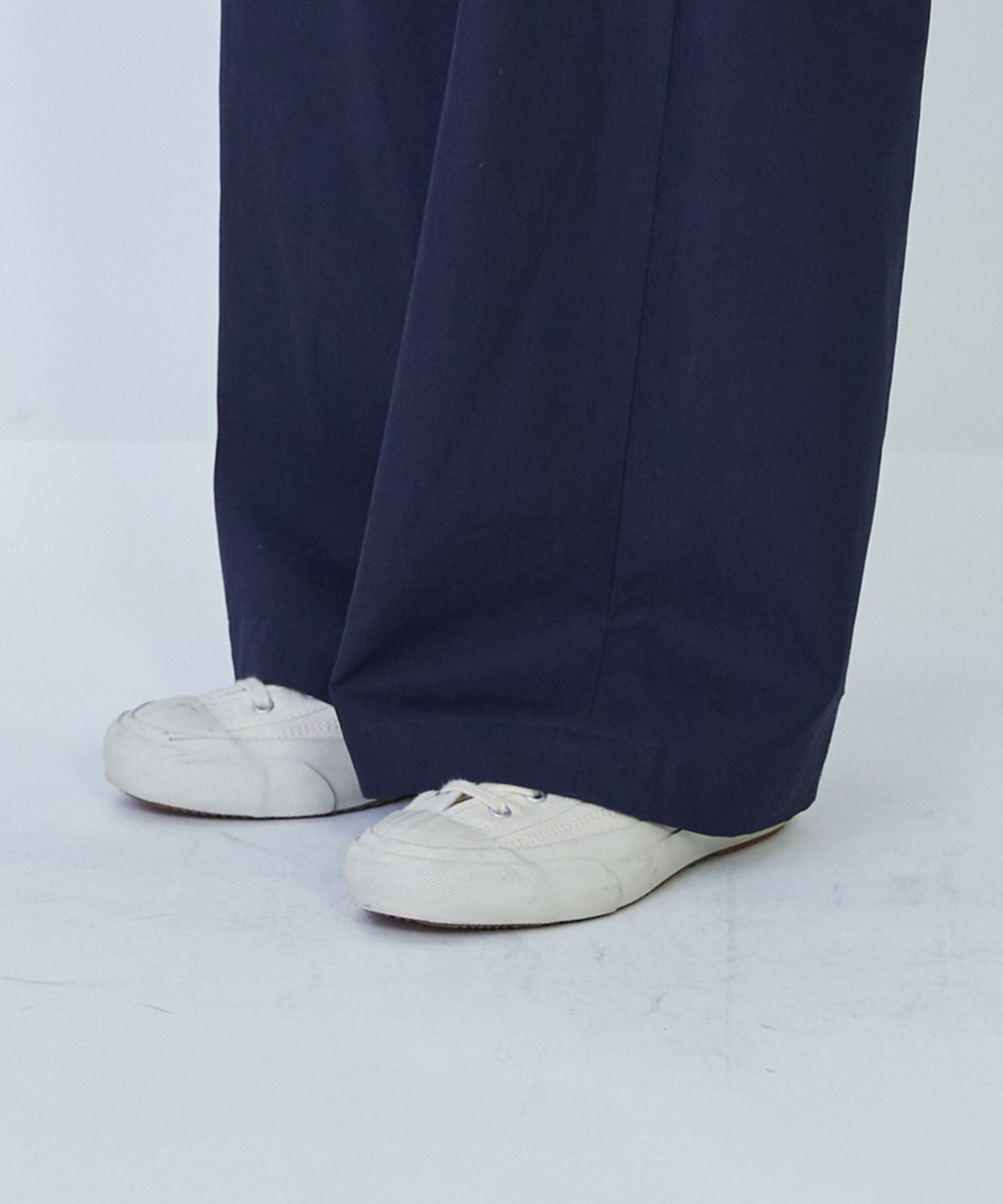 LOISIR コットンタイプライターワイドパンツ ネイビー