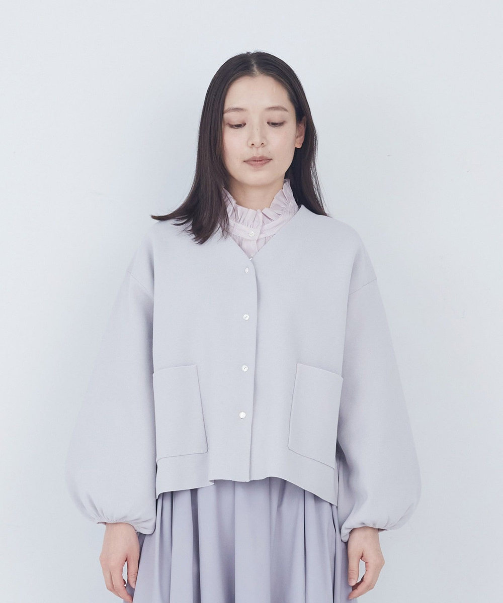 ADIEU TRISTESSE COTTON SURFミラノリブカーディガン グレイッシュベージュ