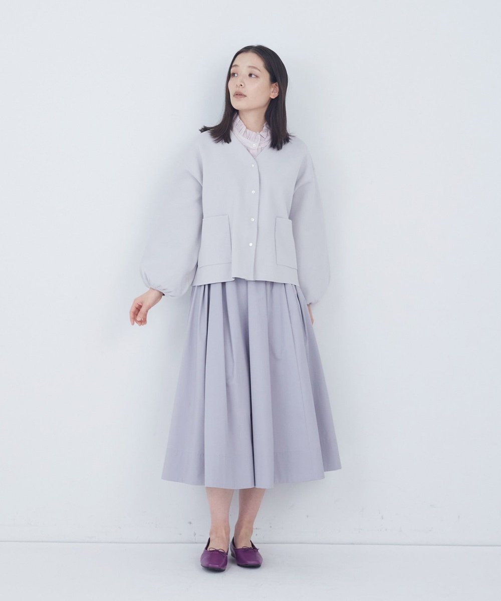 ADIEU TRISTESSE COTTON SURFミラノリブカーディガン グレイッシュベージュ