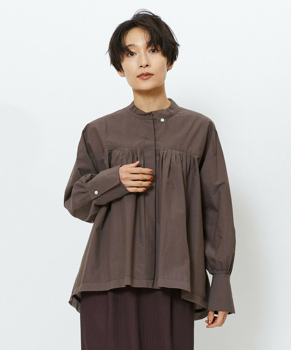feerique feerique　エアリーコットンAラインブラウス ブラウン