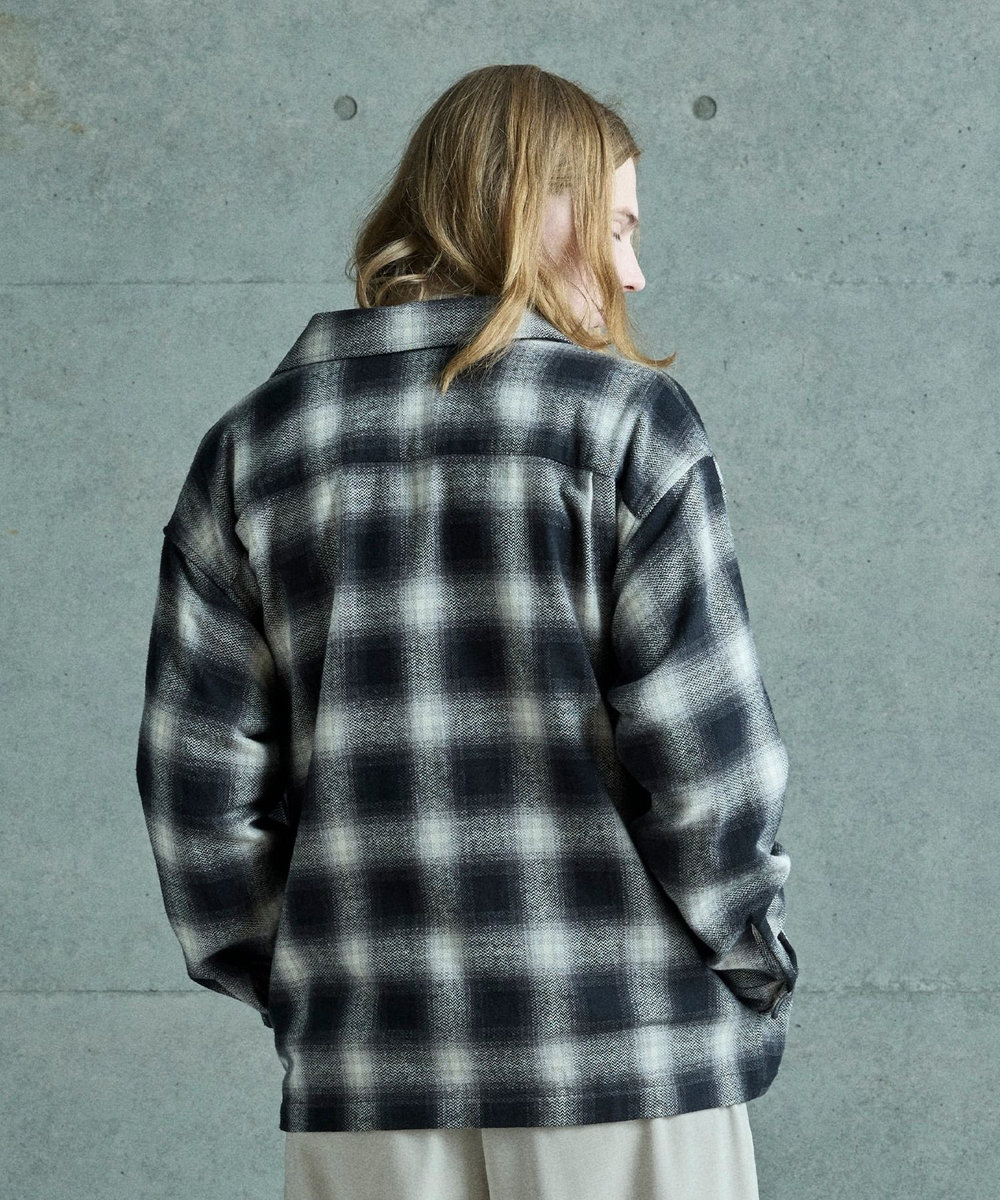 MEN'S BIGI オンブレーチェックシャツブルゾン ブラック系その他