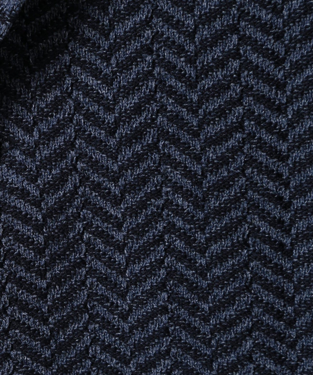 MEN'S BIGI 【ACTIVE TAILOR】ヘリンボーンニットジャケット ネイビー