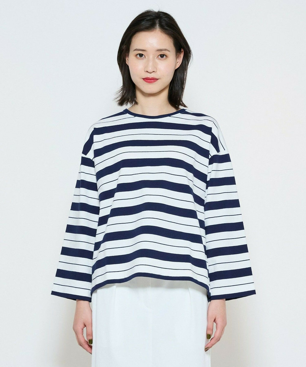 L'EQUIPE raspail×L’EQUIPE 別注ニュアンスボーダーカットソー ネイビー