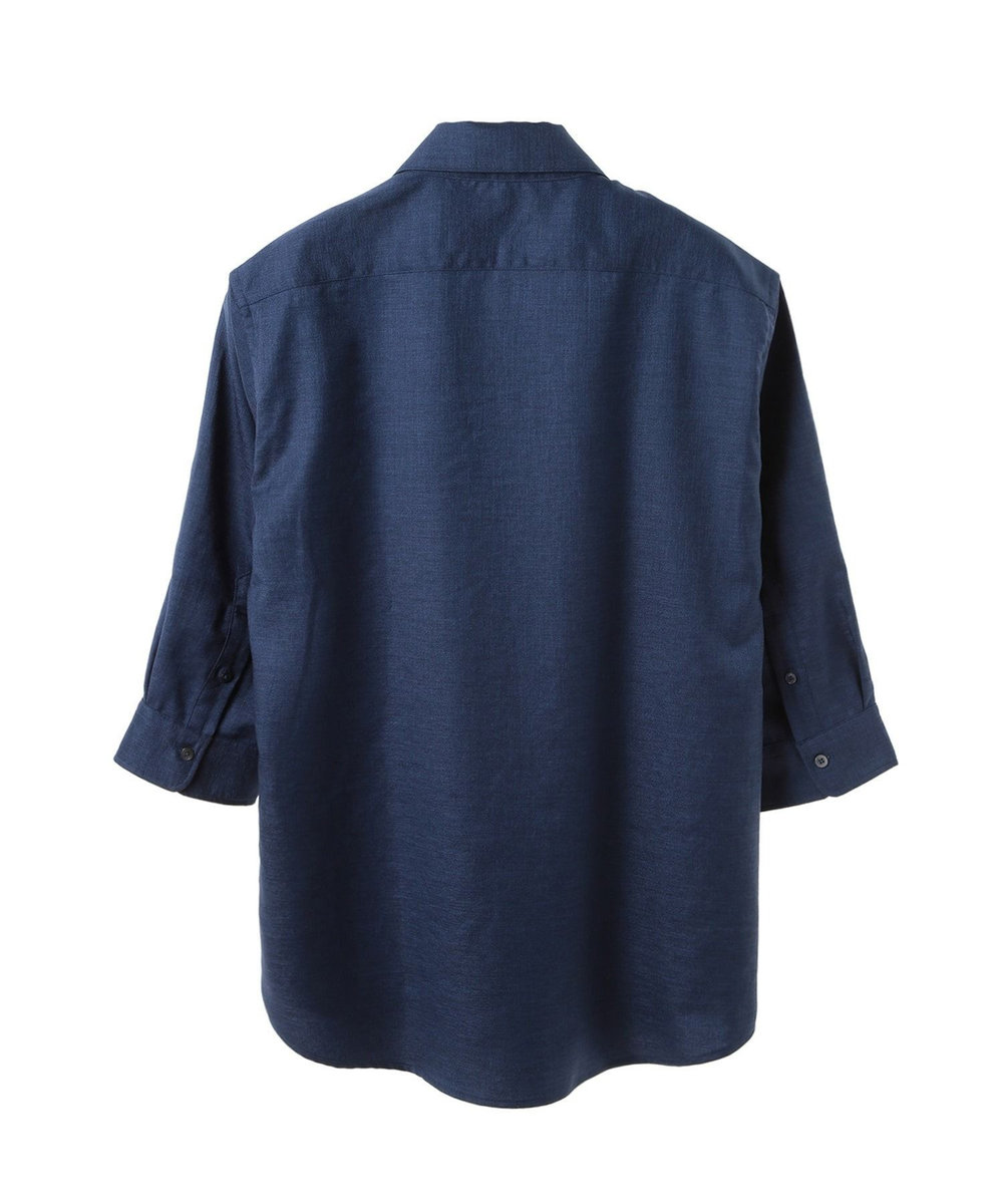 MEN'S BIGI オクシィジュエルストレッチ七分袖シャツ〈ストレッチ〉 ネイビー