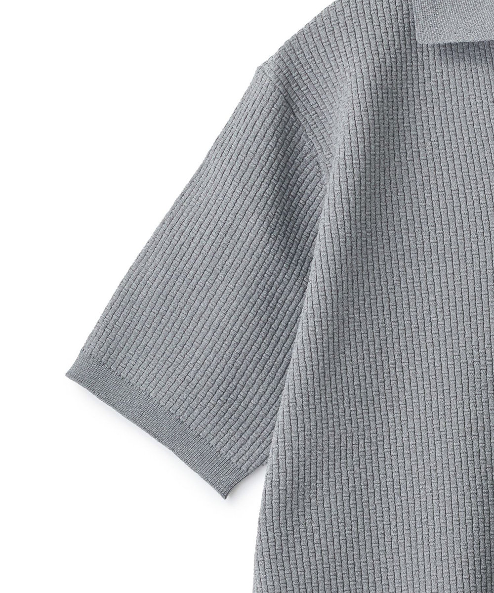 MEN'S BIGI バンブーリンクス スキッパーニットポロ グレー