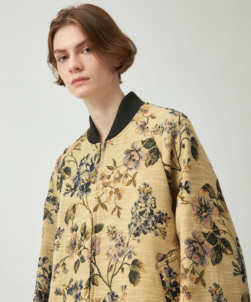 DÉPAREILLÉ FLOWER JACQUARD BLOUSON / フラワージャガードブルゾン ベージュ