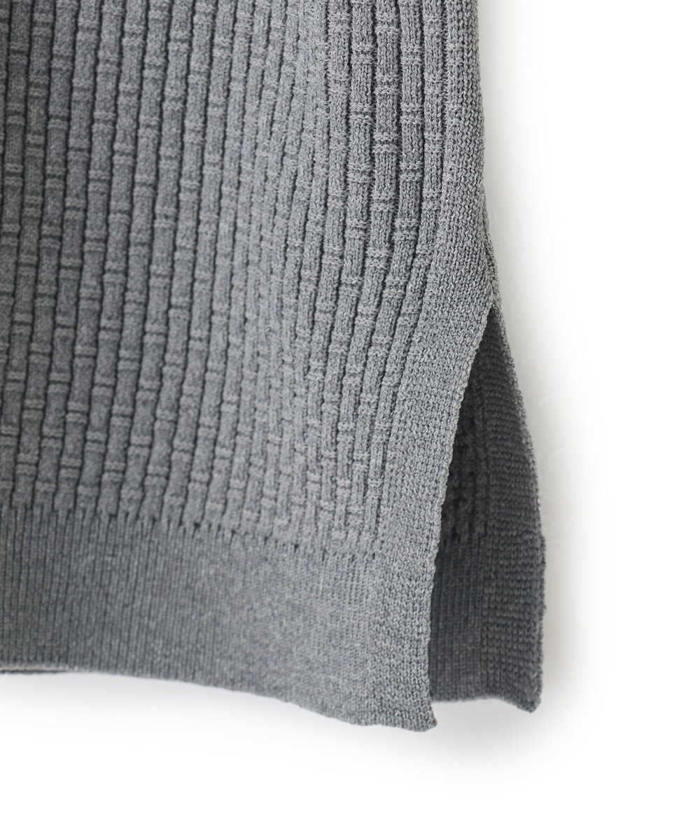 MEN'S BIGI バンブーリンクス スキッパーニットポロ グレー