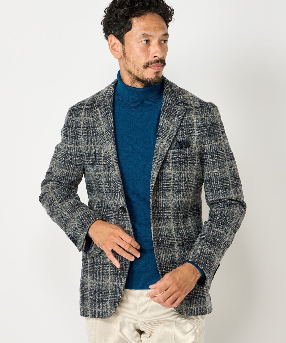 MEN'S BIGI 【LANIFICIO ROMA】ジャージテーラードジャケット ブルー系その他