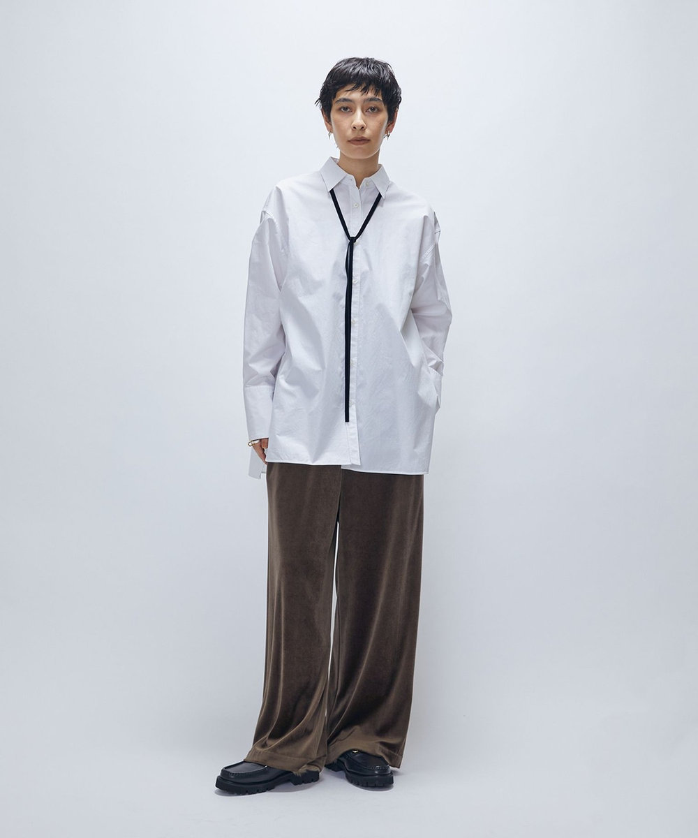 1er Arrondissement ベロアワイドパンツ モカ