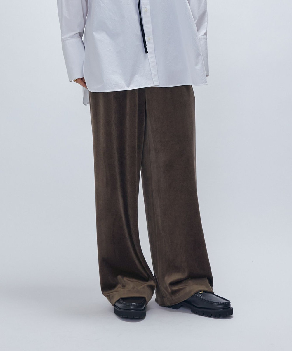 1er Arrondissement ベロアワイドパンツ モカ