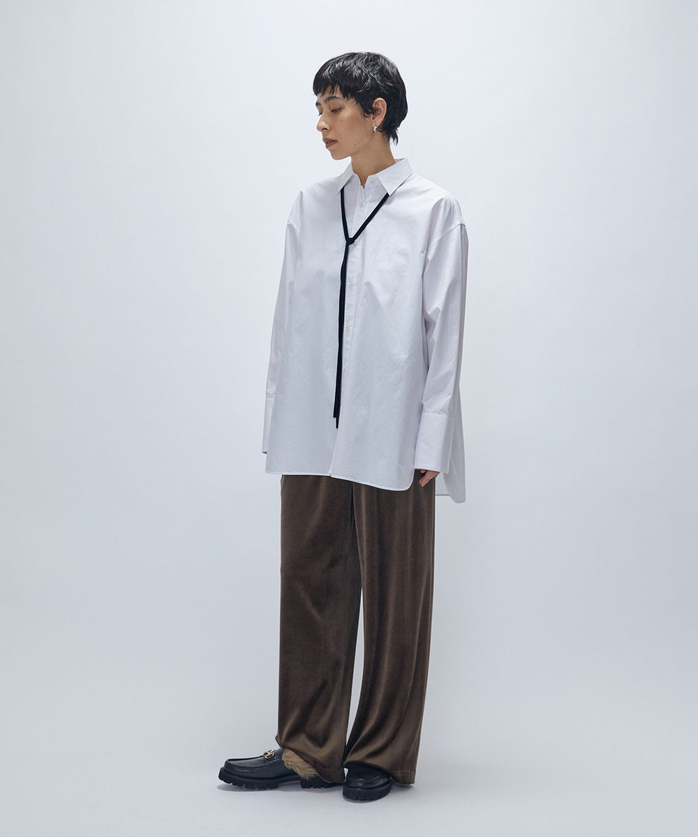 1er Arrondissement ベロアワイドパンツ モカ