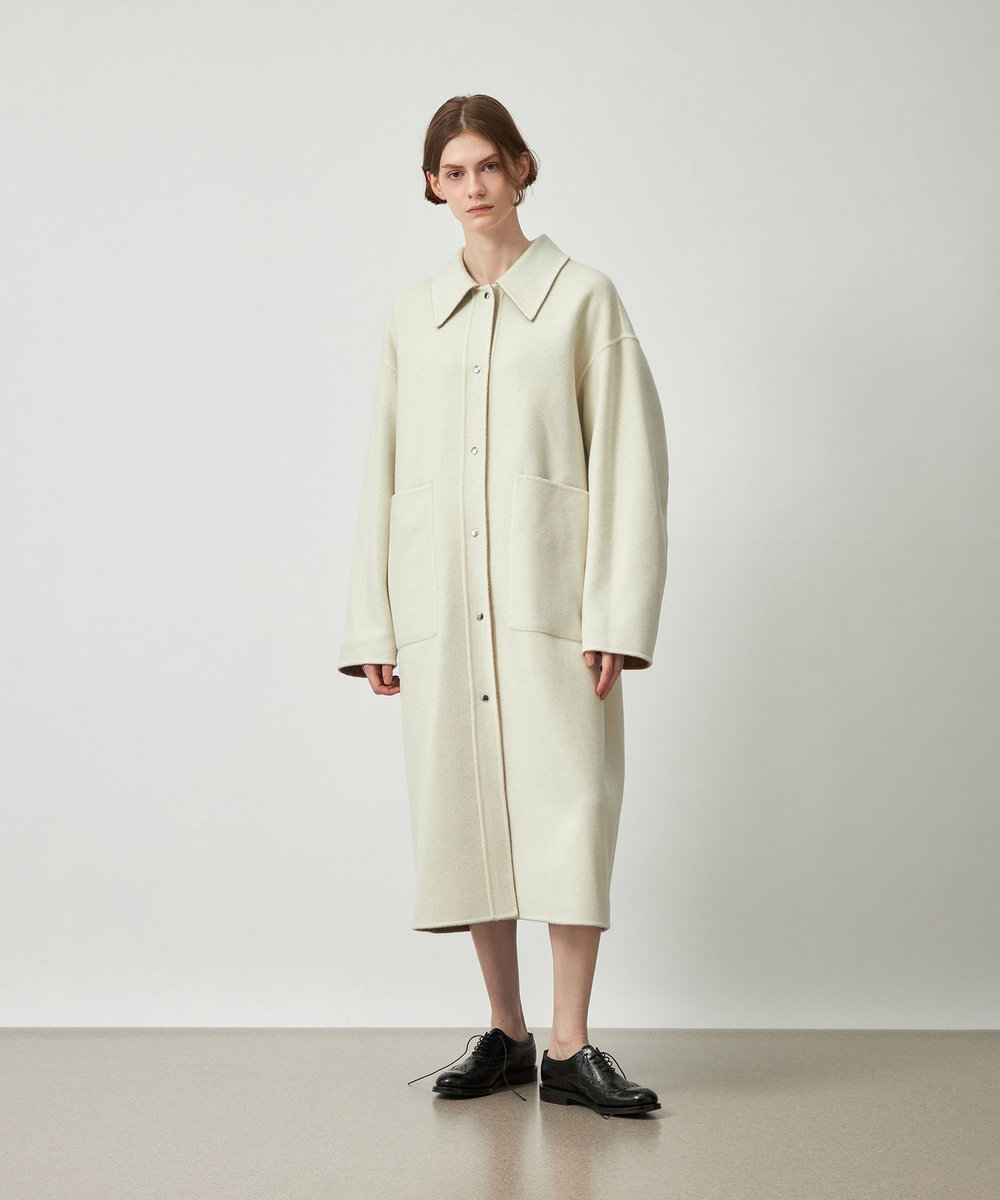 DÉPAREILLÉ DOUBLE FACE BEAVER HOODED COAT / ダブルフェイスビーバーフーデッドコート ベージュ