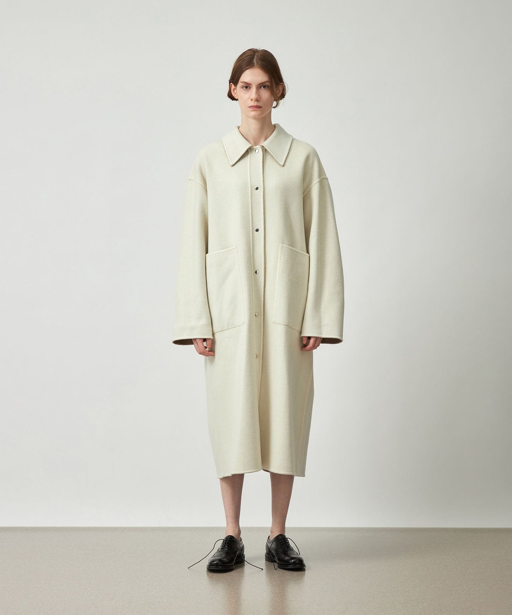 DÉPAREILLÉ DOUBLE FACE BEAVER HOODED COAT / ダブルフェイスビーバーフーデッドコート ベージュ