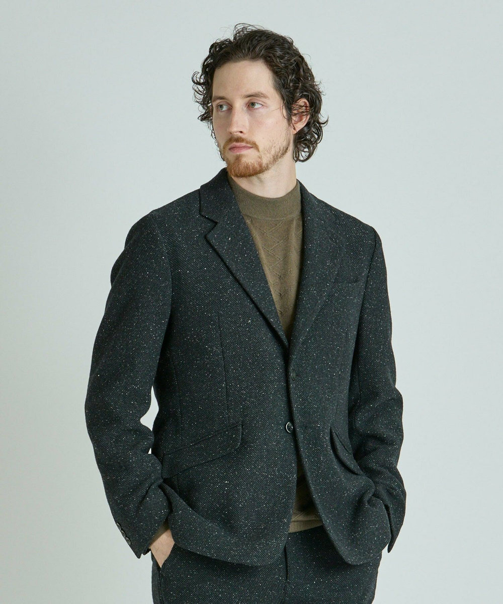 MEN'S BIGI シルクネップウール絡みジャケット ブラック