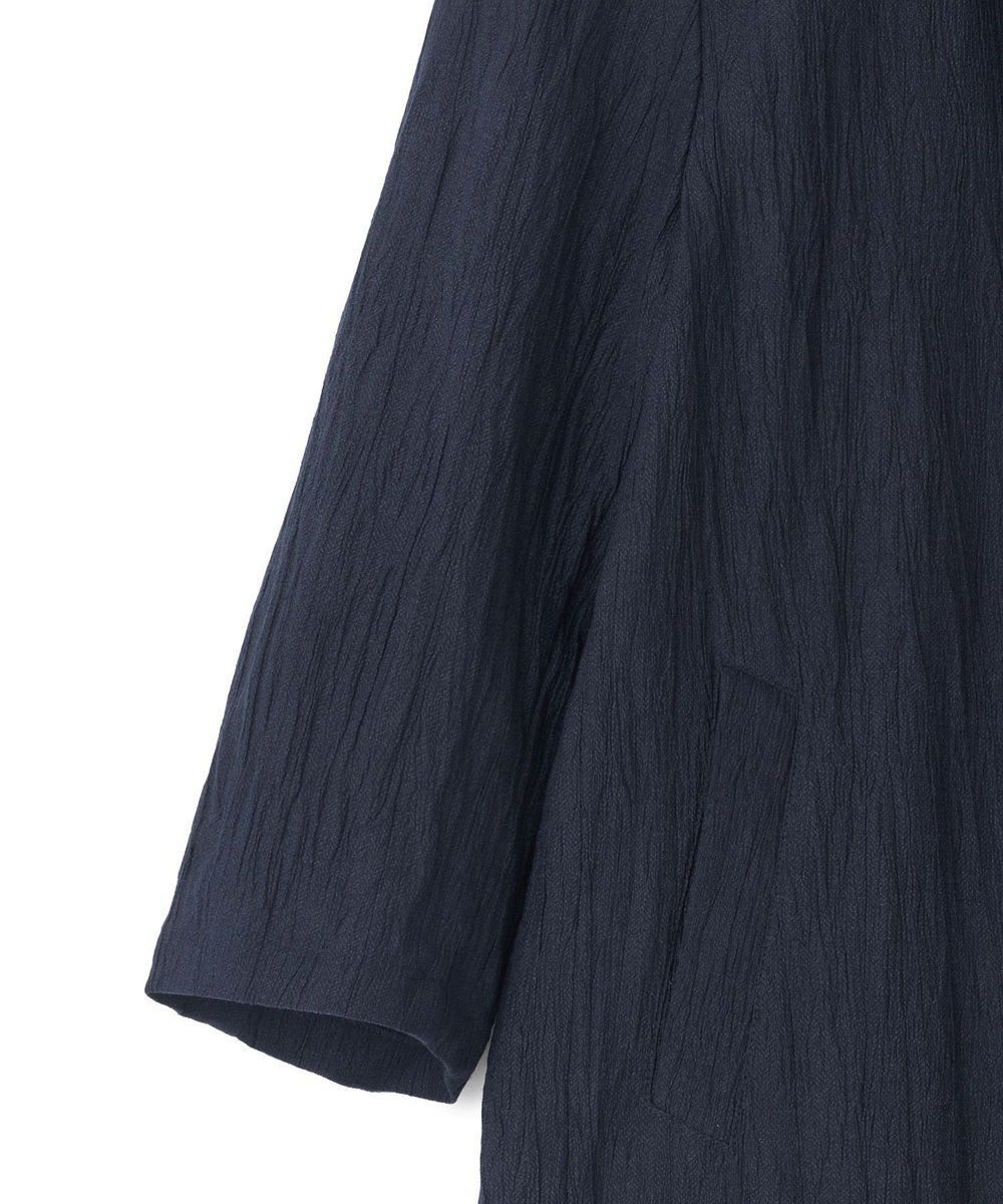 MEN'S BIGI トリコットプリントワッシャー 七分袖カットジャケット ネイビー