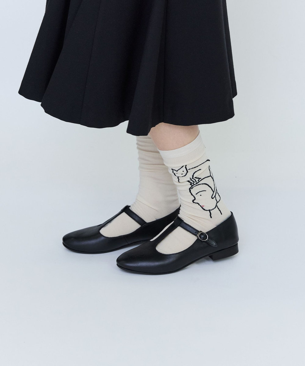 LOISIR 《塩川いづみさんコラボ》ネコTOPソックス ベージュ系その他