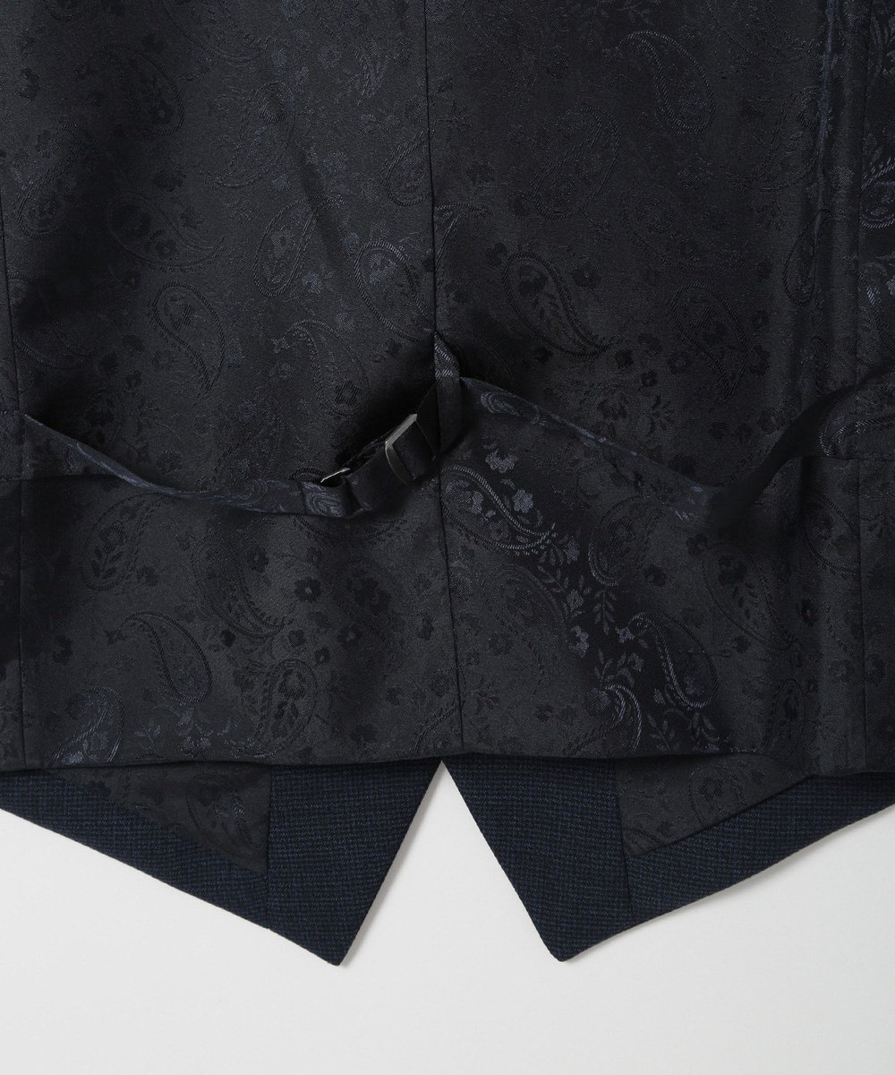 MEN'S BIGI ウールメランジ千鳥格子ベスト＜セットアップ＞ ネイビー