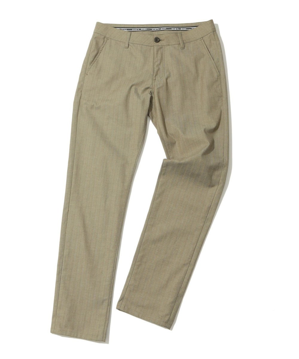 MEN'S BIGI ＜ON/OFF兼用＞シャドーヘリンボーンストレッチパンツ ベージュ