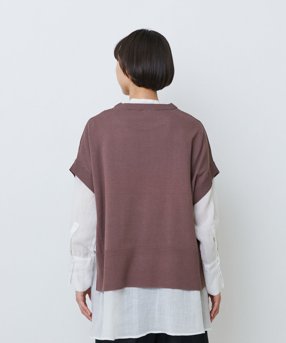 LOISIR 和紙コットン天竺プルオーバー ブラウン