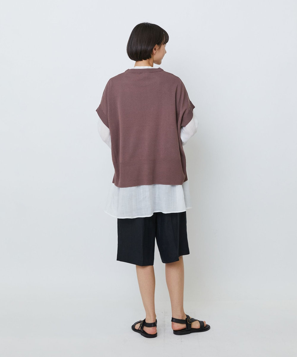 LOISIR 和紙コットン天竺プルオーバー ブラウン