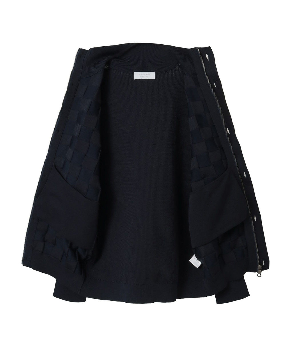 MEN'S BIGI 【ACTIVE TAILOR/アクティブテイラー】リンクスブロックジャカードカーディガン ネイビー