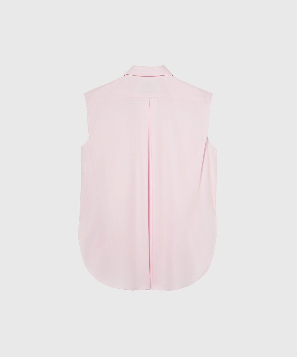 DÉPAREILLÉ COTTON TWILL SLEEVELESS BOW BLOUSE / コットンツイルスリーブレスボウブラウス ピンク